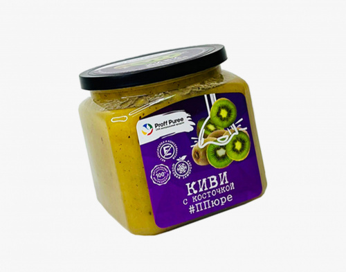 ПЮРЕ Proff Puree из киви с косточкой 10% сахара (Банка 500гр)