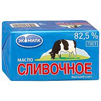 Масло сладко-сливочное 82,5% "ЭКОМИЛК" 450гр (20шт*кор)