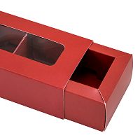 Коробка для конфет 5шт 210*50*30мм (красная)