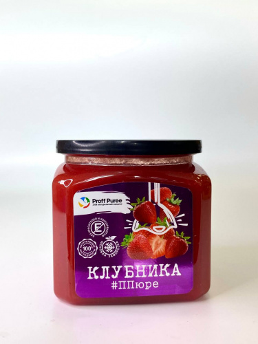 ПЮРЕ Proff Puree из клубники 10% сахара (Банка 500гр)