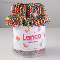 Карамель леденцовая Lenco "Трость радужная" со вкусом бабл-гам, 28г