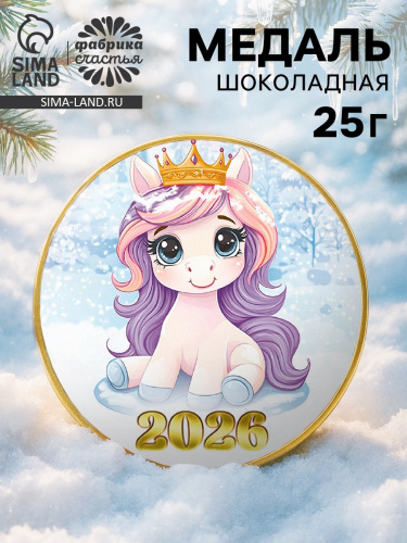 Шоколадная медаль "Новый год. Символ 2026", 25 г