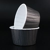 Форма бумажная МАФФИН ламинат "Черный/Белый" d50*h40 мм. (100 шт./упак.), 1 шт.