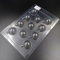 Форма пластиковая "Новогодние шары мини" d=3,3 см., 11в1