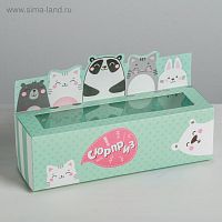 Коробка для МАКАРОН на 6 шт. 180*55*55 мм с окном (сюрприз)
