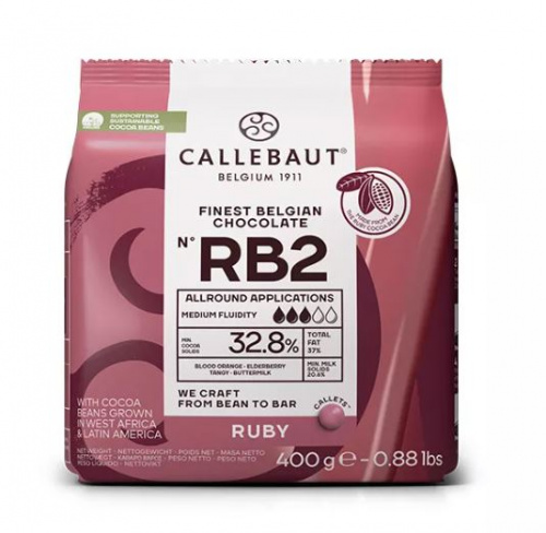 Шоколад Callebaut рубиновый Ruby 32.8% (Пакет 400г)