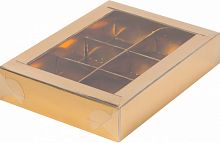 Коробка для конфет 6шт 155*115*30мм /по 5шт/ (золото глянец)