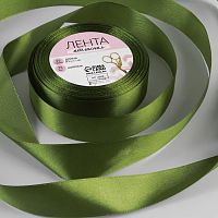 Лента атласная 25мм, 22 метра Травяной №55