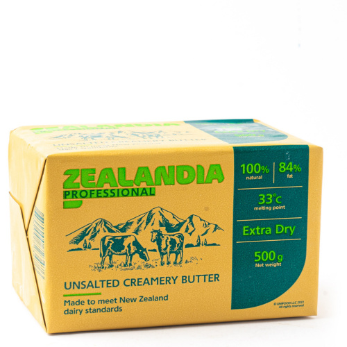Масло сладко-сливочное несолёное 84%, Zealandia, 500 г.