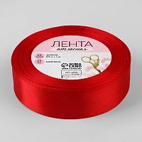 Лента атласная 25мм, 22 метра Красный №26