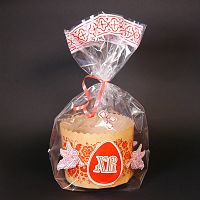 Пакет прозрачный для куличей с квадратным дном "Пасха", 21*31 см, (50шт/упак)