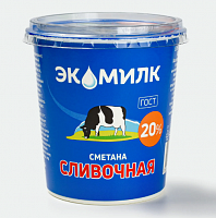 Сметана Экомилк 20%, 300г (12шт/уп)