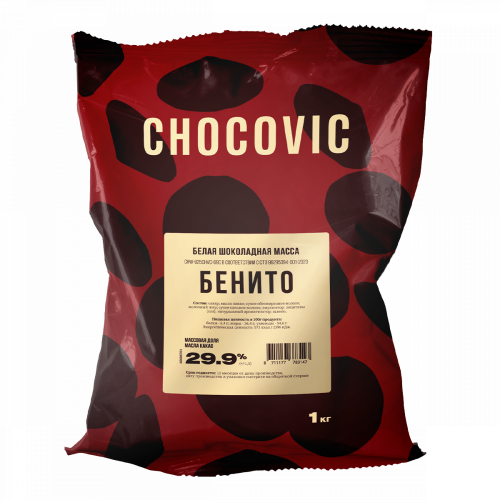 Шоколад Chocovic белый Бенито 29.9% (1 кг./упак., 10 шт./кор.)
