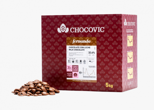 Шоколад Chocovic Молочный Fernando 34,1% (КОРОБКА 5КГ)