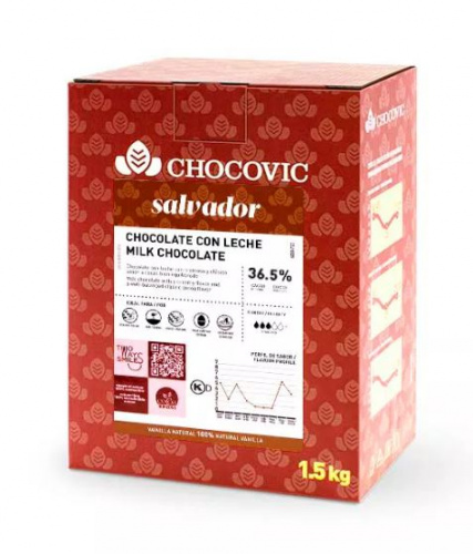 Шоколад Chocovic Молочный Salvador 36,5% /500г/ (1.5кг/кор)