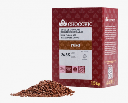 Шоколад Chocovic ТЕРМО. Молочный Rosa 26,8% (1.5кг/кор)