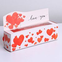 Коробка для МАКАРОН на 6 шт. 180*55*55 мм "Love you"