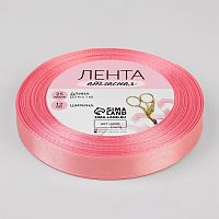 Лента атласная 12мм, 22 метра Нежно-розовый №124