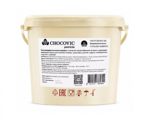 Начинка термостабильная Chocovic Patricia шоколадно-ванильная, /500гр/ (Ведро 5кг) фото 2