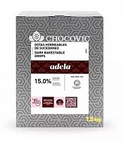 Глазурь кондит. Chocovic Adela термостабильные капли Темные (Пакет 1,5кг)