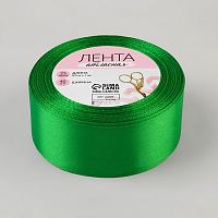 Лента атласная 40мм, 22 метра Зеленый №19