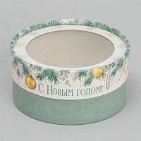Шляпная коробка для МАКАРОН 120*50 мм. (новогодние игрушки)