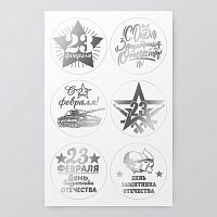 Наклейки для цветов и подарков "23 февраля" 10*15 см.