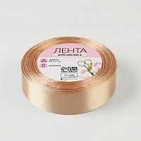 Лента атласная 25мм, 22 метра Бежевый №67