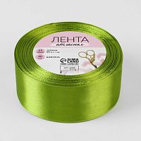 Лента атласная 40мм, 22 метра Оливковый (зеленый) №143