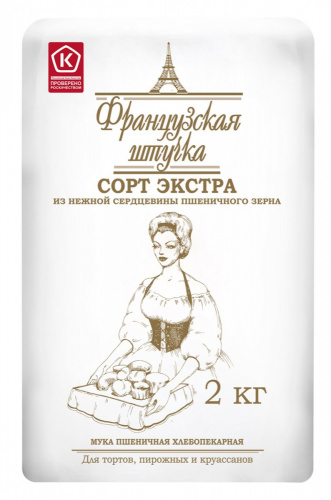 Мука пшеничная Французская штучка (2 кг./упак.) Мука пшеничная Французская штучка (2 кг./упак.)