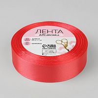 Лента атласная 25мм, 22 метра Коралловый №65