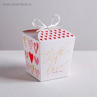 Бонбоньерка "With love" 75*80*75 мм.
