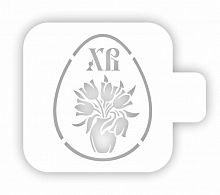 Трафарет "Яйцо ХВ ЦВЕТЫ" 9 см.