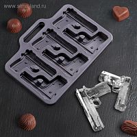 Форма силиконовая для шоколада "Пистолет 6в1" 18,7×13,4 см