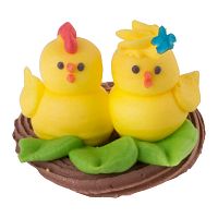Фигурки сахарные объемные ЦЫПЛЯТА В ГНЕЗДЕ (4шт/упак., 32шт/кор.)