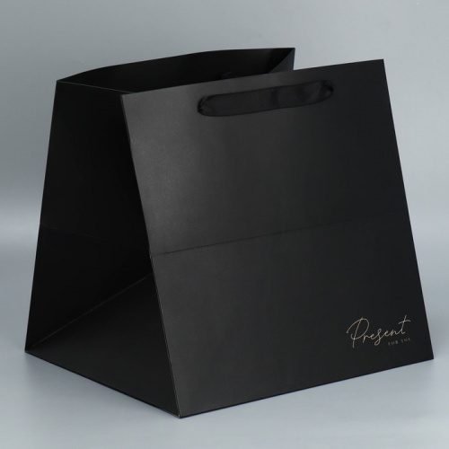 Пакет подарочный 30*30*30 см. «Present» (черный) Пакет подарочный 30*30*30 см. «Present» (черный)