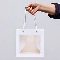Пакет подарочный 20*20*20 см. с окном (белый)