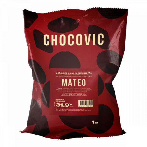 Шоколад Chocovic молочный Матео 31,9% (1 кг./упак., 10 шт./кор.)